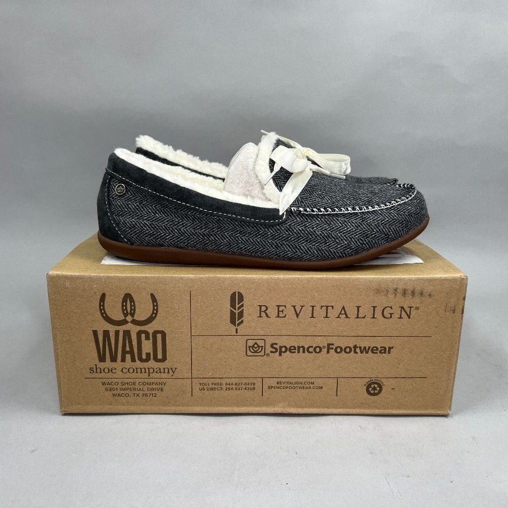 Waco Shoe Company Birch Slippers Women's Size 9 Grey Fleece‎ Shearling Insulated